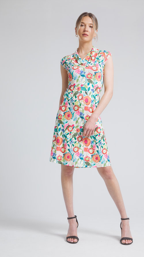 ANNA WHITE MOTIF DRESS